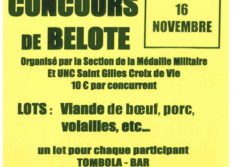 CONCOURS DE BELOTE SAINT GILLES CROIX DE VIE